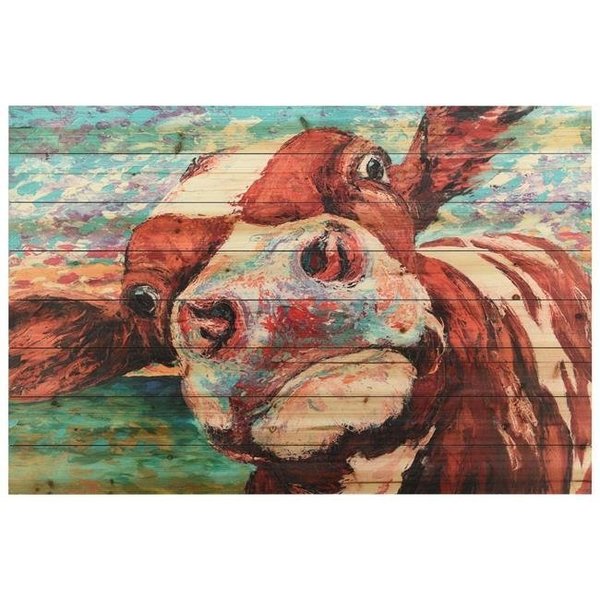 Empire Art Direct Empire Art Direct ADL-148530-3045 30 x 45 in. Curious Cow 1 Digital Print on Solid Wood Animal Wall Art ADL-148530-3045